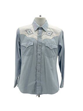 Vintage Kenny Rogers Western Karman Mens 15 1/2 - 34 Shirt Pearl Snap